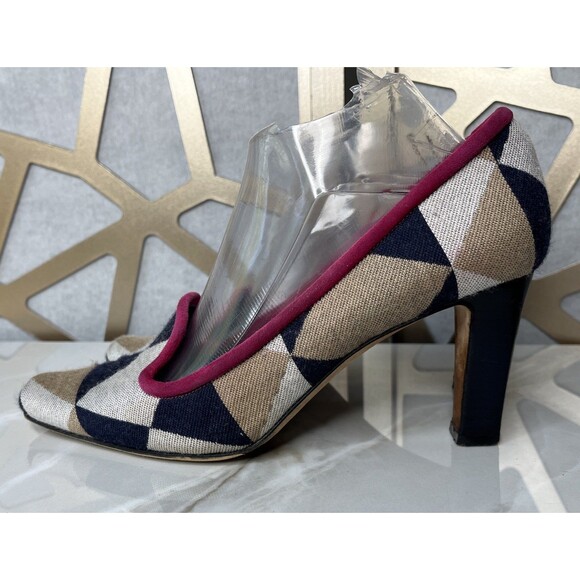 manolo blahnik 40 Us 9 10 Pumps Women Heels Shoes Slip On Geometric - Picture 1 of 12